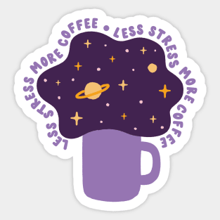 Less Stress More Coffee Sticker